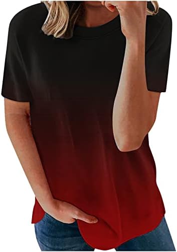 Ženska majica za ljeto 2023. labava bluza Tops djevojka kratki rukav gradijent Print Casual slatke grafičke majice