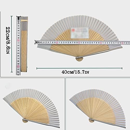 Početna Kuhinja Bašta Dekorativni sklopivi čista boja svileni ventilator, kineski stil obojeni rub bambusova ventilator japanskog