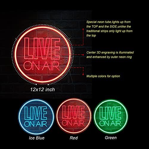 Noxstrond uživo na zračnom znaku neonskog svjetla, USB liveni LED lampica Neon zidni umjetnički znak, zatamnjeni zidni décor okrugli