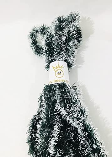 Tinsel Green White sneg Tinsel Garland za božićni dekoracija Božićna dekoracija ukrasa za uređenje kuće Novogodišnja strana Strana Viseća ukras 28 stopa 5 komada