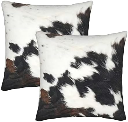 Eagsts set 2 zapadni poklopci za ispis od krava, 18x18 inčni božićne životinjske kravlje kože uzorak za bacanje jastuka za bacanje