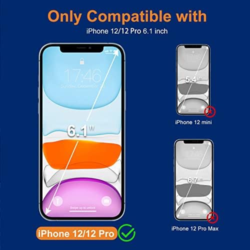 Degeyoyo kaljeno staklo zaštitnik ekrana kompatibilan sa iPhoneom 12/12 Pro 6.1 Inch, iPhoneom 12/12 Pro zaštitom ekrana sa alatom za poravnanje, Ultra HD, kućištem, jednostavnom instalacijom [3 pakovanje]
