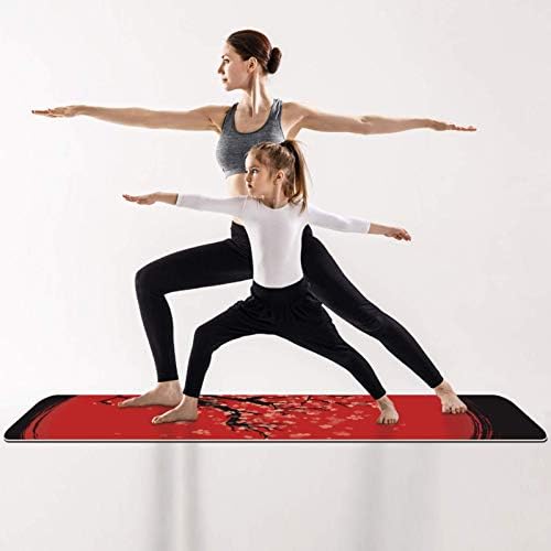 Unicey debeli Neklizajući vježbe & amp; fitnes 1/4 yoga mat sa rukom izvući umjetnički Japan Cherry tree Print za Yoga Pilates & Pod