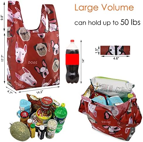 BeeGreen 5 pakovanja Torbe za višekratnu upotrebu sklopive XLarge 50lbs vodonepropusne kuhinjske torbe za kupovinu Rip-stop najlon