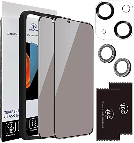 UWAOMZ [2+2 paketa za iPhone 14 Plus Anti-Spy kaljeno staklo Zaštita ekrana dodatna oprema za telefon,2 paketa ekran za privatnost