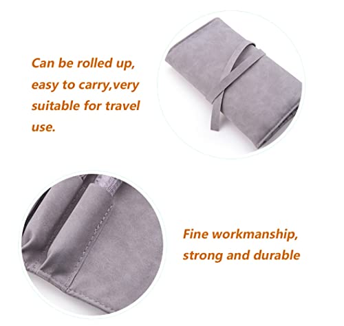 Siva meka četkica za šminkanje Rolling Case Mini kozmetički Organizator četkica prijenosni držač četke za rolo za putna poslovna putovanja