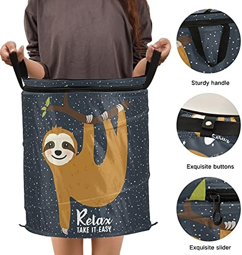 Space Sloth poppio rublje koči sa poklopcem sklopiva košara za pohranu uvlačiva za pranje rublja za spavaonica za spavanje hotela