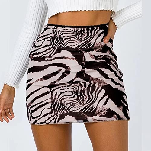 Seksi suknje za žene Trendy Pack Hip suknja Mini suknja Grabic tiskani ljetni mrežica visoki struk dvostruki sloj tanka mini suknja