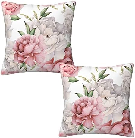 Pink Peony cvjetni jastuk na poklopcu set od 2 proljetnog ukrasnog kauča jastuk na otvorenom na otvorenom kauč kauč kauč na kabinu