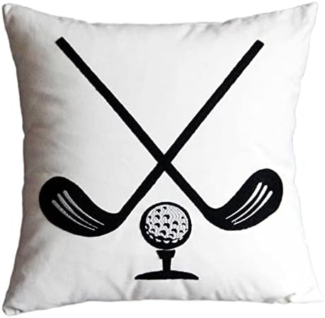 Decopow vezeni jastuk za golf jastuk za golf, kvadratni 18-inčni ukrasni platneni jastuk, samo pokriti