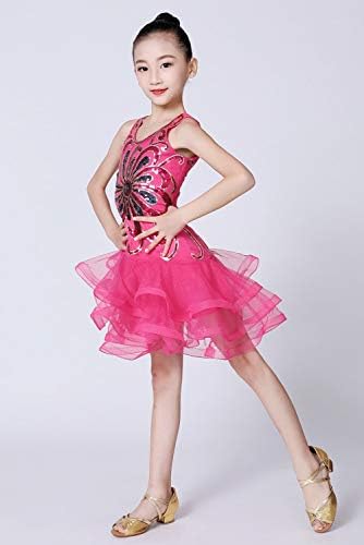 Happy Cherry Girl's Sequin Haljina Latino plesna suknja Kostim pjenušava za djecu Balet Tango Rumba Dancewear 5-14 godina