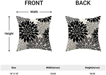 CXMeifly crnosi sivi jastuk 18x18 inčni set od 2 Dahlia cvjetni dekor bacanje jastuci ljetni moderni geometrija cvijeće na otvorenom