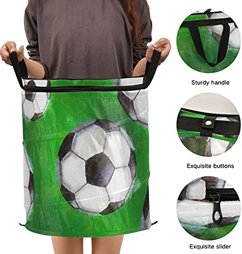 Grunge Soccer Pop up Praonica rublja sa patentnim zatvaračem Sklopiva košara za pranje rublja s ručkama Skladišna košarica za skladištenje