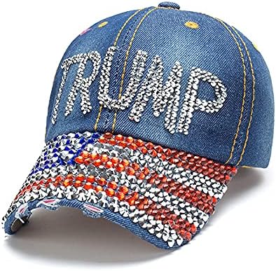Gamusi Trump 2024 bejzbol kapa traper uznemireni Bling šešir od vještačkog dijamanta kapa za američku zastavu Podesiva uniseks