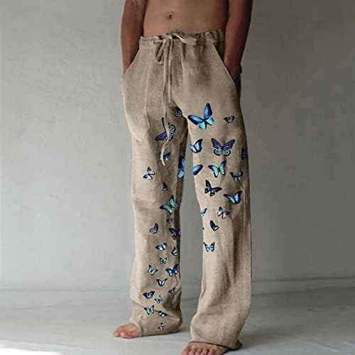 Miashui Boy 10 Mens Moda Casual štampani džep Pertlanje pantalone velike veličine pantalone trening muškarci