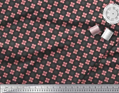 Soimoi pamučna Jersey tkanina tačkasta Provjera & amp; cvjetna umjetnička štampana tkanina 1 dvorište širine 58 inča