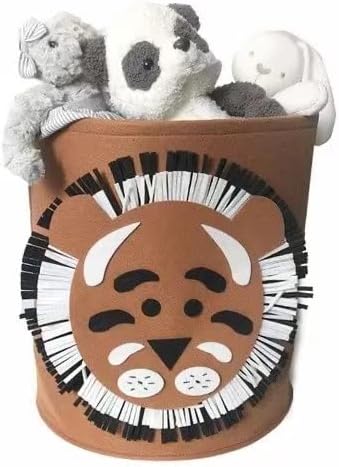 SYFTGMZ Cartoon Cartoon korpa za pranje veša Barrel Lion Tiger sklopiva kanta za čuvanje igračaka stojeća Odjeća Organizator za odlaganje