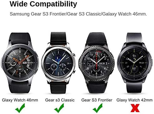 [2 + 1 paket] Kompatibilan je za Samsung Galaxy Watch 46mm / Gear S3 poklopac s zaštitnikom zaslona, ​​mekim TPU pobrijanim zaštitnim