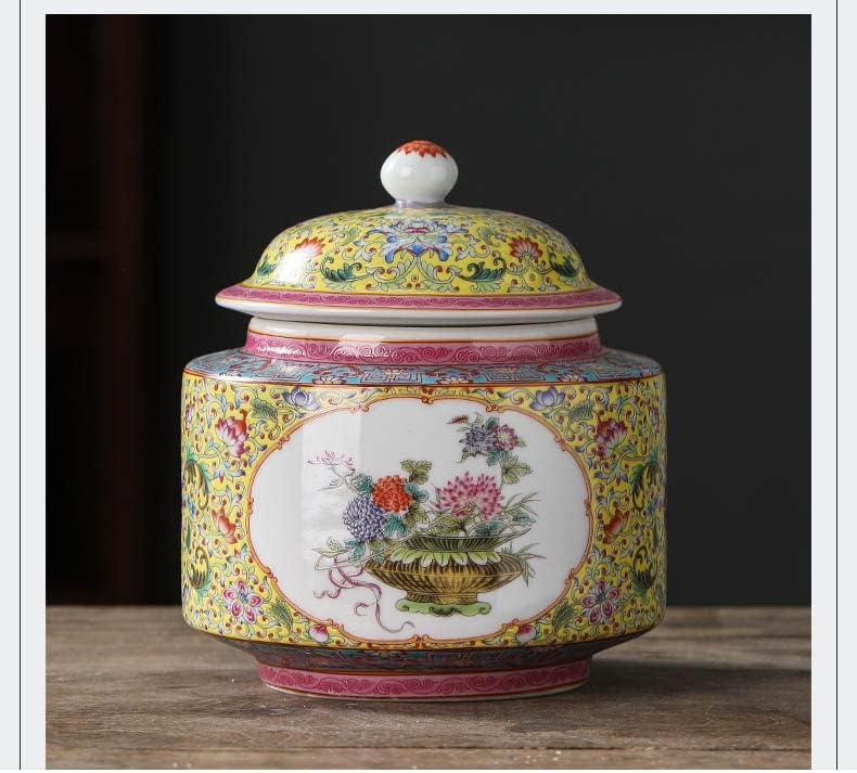 Yfqhdd Jingdezhen emamel čaj za čaj keramika Veliki čaj JAR Skladištenje lonac kineski zanati đumbir jar