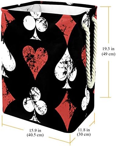 Inhomer karte za igranje Grunge Texture 300D Oxford PVC vodootporna odjeća Hamper velika korpa za veš za ćebad igračke za odjeću u