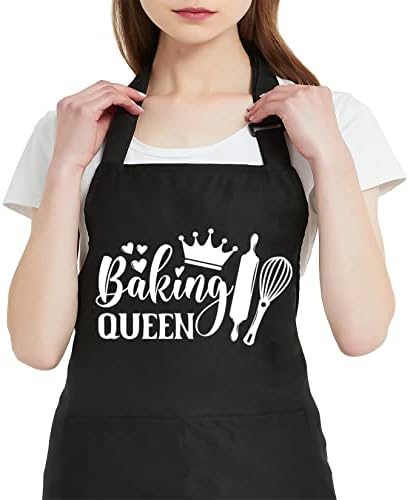 Smiješne kraljice kraljice za žene sa 2 džepa, otpornost na vodu za kuhanje, kuhinjski poklon za božićni rođendan