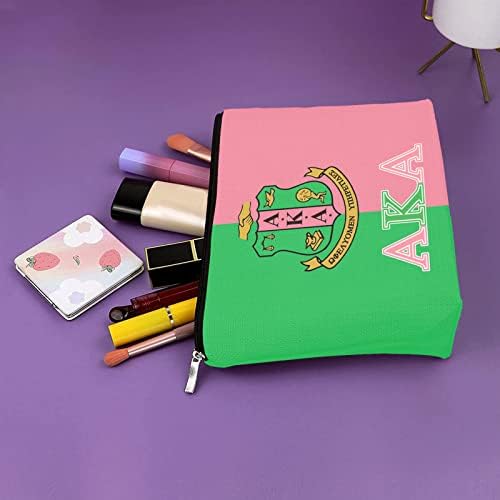 Ourona zelena ružičasta torba za šminkanje kozmetička torba putna torbica za šminkanje toaletna torbica sa džepom sa patentnim zatvaračem