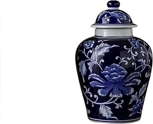 Aadecor keramičke staklenke, čaj teglica, kinijski stil Skladišta, plavi i bijeli đumbir Jars Hram Jar Dekorativne posude s poklopcima