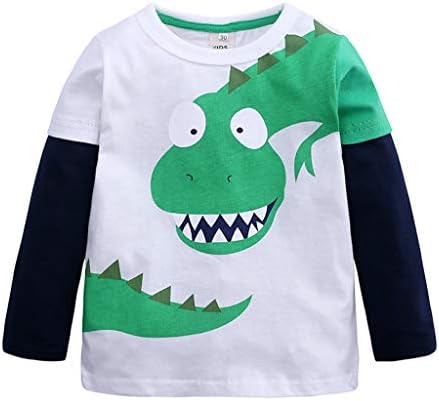 Misyaa Kids Boys Girls Dinosaur Print Tops dugih rukava Crtani pulover Ležerne majice Majice Dječji majice Babies Tees Color Patchwork