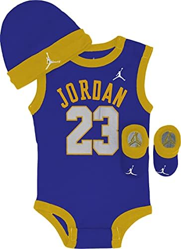 Jordan Baby Boys Jumpan bodysuit, Beanie i čizme 3 komada set