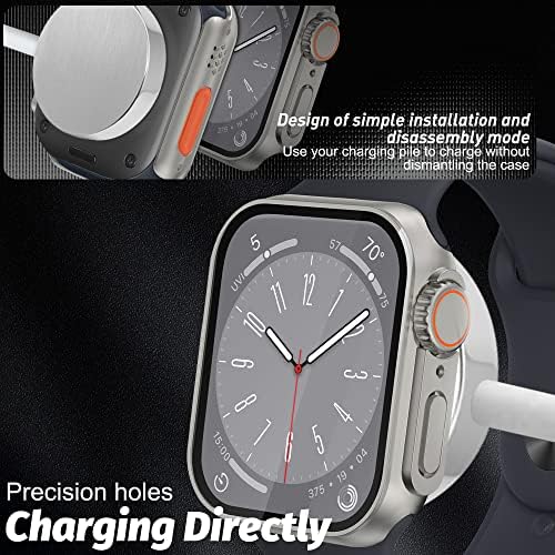 Seutureone 【2 Pack】 Zaštitna futrola sa kaljenim zaštitnim zaslonom stakla za Apple Watch Series 8/7 45mm Promjena u ultra stil -