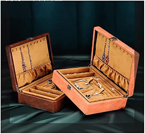 GSDNV dvoslojni nakit kutija Europska kutija za odlaganje nakita Veliki prostor nakita sa bravom