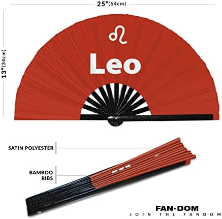 Leo horoskopski znak preklopni sklopivi bambuinski krug rave ventilatori za ruke astrološki znak Rave party pokloni festivalski dodaci
