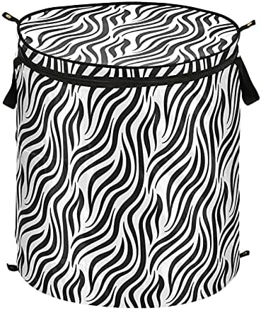 Zebra Ispis Pop up rublje koči sa poklopcem Sklopiva košara za pohranu skraćenom vešom za pranje rublja za kamp