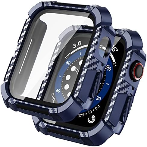 Goton Curged Apple Watch Case 44mm SE serija 6/5/4 Slučaj sa zaštitnikom zaslona, ​​pogon otporno na ploču Hard HD tempered staklo