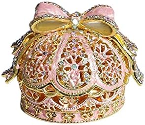 Kutija za nakit Crown nakit kutije, vrhunski poklon luk, verenički prsten na kutiji za naušnice prstena, kutija za odlaganje nakita