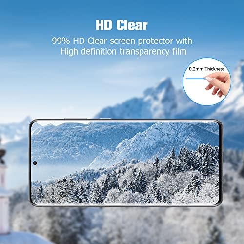 [2+2Pack] Galaxy S21 Ultra Zaštita ekrana 9H kaljeno staklo + zaštita sočiva kamere [bez mjehurića] [otključavanje otiskom prsta]