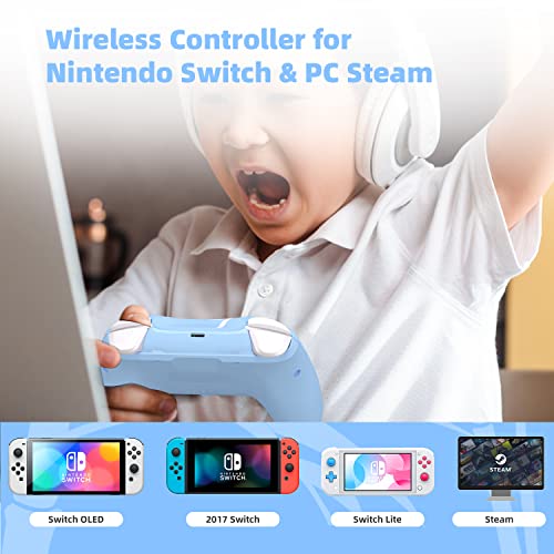 Mytrix Wireless Controller za Nintendo Switch/Lite/OLED, Enhanced Wireless Pro Controllers Gamepad sa buđenjem, priključak za slušalice,
