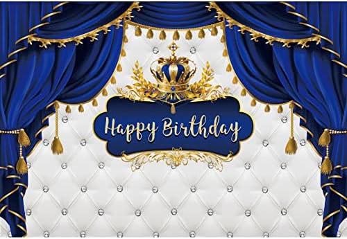 OERJU 10x8ft pozadina za rođendan Kraljevskog princa Kraljevsko plavo i zlato fotografija zavjese Malog princa krune pozadina dječak
