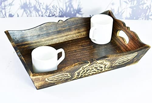 Ajuny Dekorativne posluživanje grickalice plodovi čaj ručni rezbarenje Kuhinja drvena pladanjska ploča