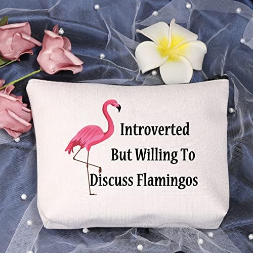 LEVLO Funny Flamingos Ljubitelji pokloni introvertirani, ali voljni da razgovaraju o plamenu šminkama Flamingos obožavatelji poklona