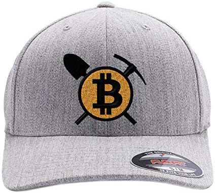 Bitcoin rudarska kapa. Logotip bitcoin digitalnog valuta izvezen. Prilagođeni šešir