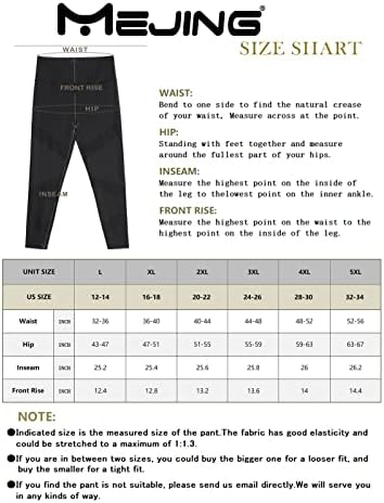 Mejing plus veličina joga hlače sa džepovima za žene, L-5XL mrežaste gamaše crna visokog struka, trening za kontrolu trbuha