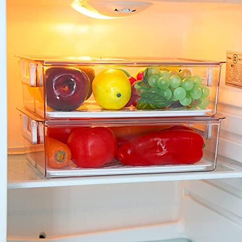 Refsaver frižider kontejneri za skladištenje hrane proizvode Saver Slaganje frižider Kuhinjski Organizator čuvar sa uklonjivim odvodnim