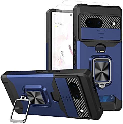 za slučaj Google Pixel 7, Pixel 7 Case Wallet & amp; 2 štitnici za ekran od kaljenog stakla sa kliznim poklopcem kamere, Slot za držač
