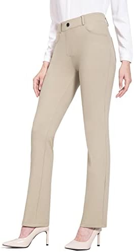 Baleaf ženske joge haljine hlače rastegnute radnoj radnoj radnoj ležernoj ravnoj nozi / bootcut povlačenje pantalona w 4 džepova