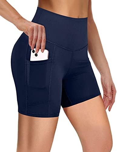 Marinavida Bikerske kratke hlače sa džepovima 5 Inseam za žene visoke struk za bicikliste kratke hlače i čašice za kompresiju