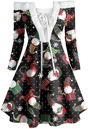 Božićne haljine za žene 2022 V izrez Božićno drvce casual haljina plus veličina ljuljaška duga maxi haljina za vjenčanje gosta
