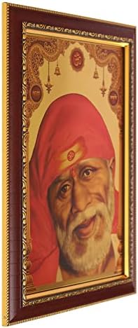 Cracorious Lord Parvati Religiozno pozlaćeno fotografija Zidna umjetnost u crvenoj boji sa dizajnerskom ručno radnom okvirom za hram,