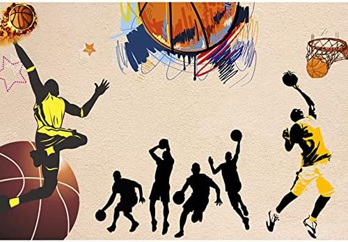7x5ft Košarka pozadina,Grafiti Art Sport Photo Background, Boys Košarka tema Sretan rođendan fotografija pozadina za rođendansku zabavu