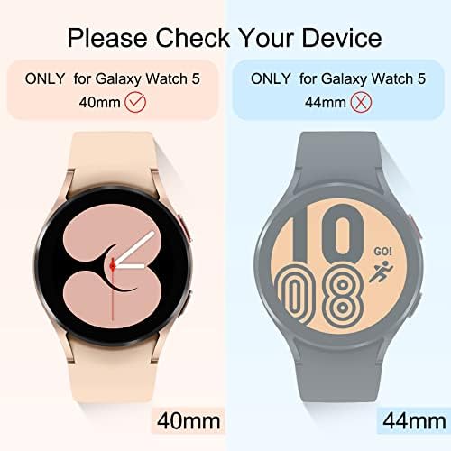 [2 + 2pack] za Samsung Galaxy Watch 5 / Gledajte 4 zaštitnika zaslona i kućište 40 mm, vodootporni vodootporni kaljeno stakleni zaštitni